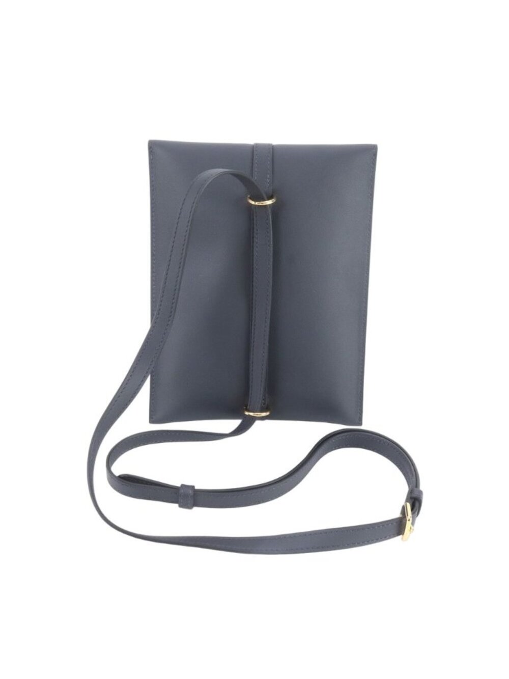 Hermes Glenan to Go Leather Shoulder Bag Messenger Navy Gold Ebe - Picture 2 of 8